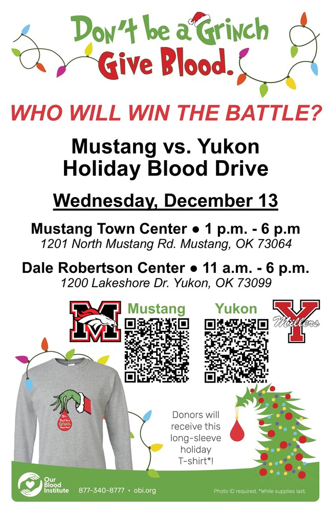 Mustang vs Yukon Holiday Blood Drive Poster
