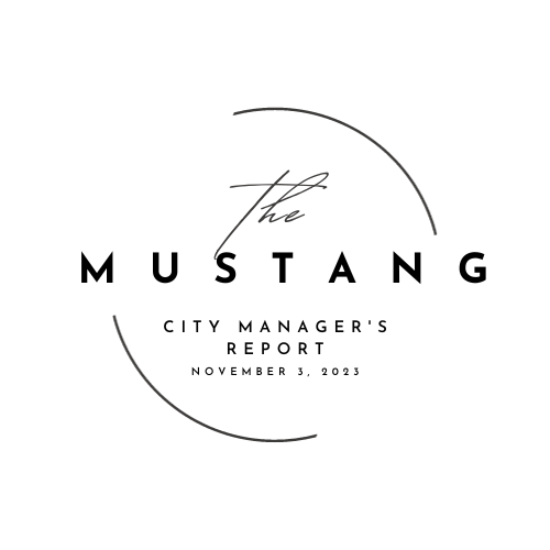 Logo for the November Mustang City Manager's Report