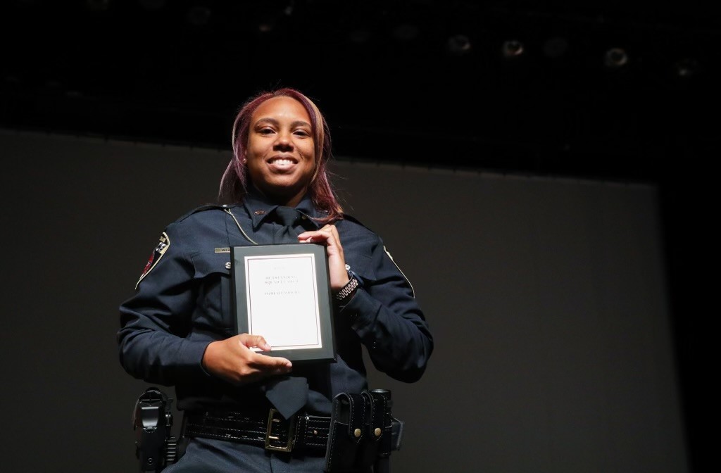 Officer Wright with Award